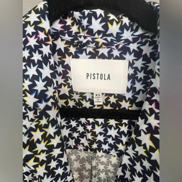 Pistola wrap dress star pattern navy background XS - Picture 3 of 8